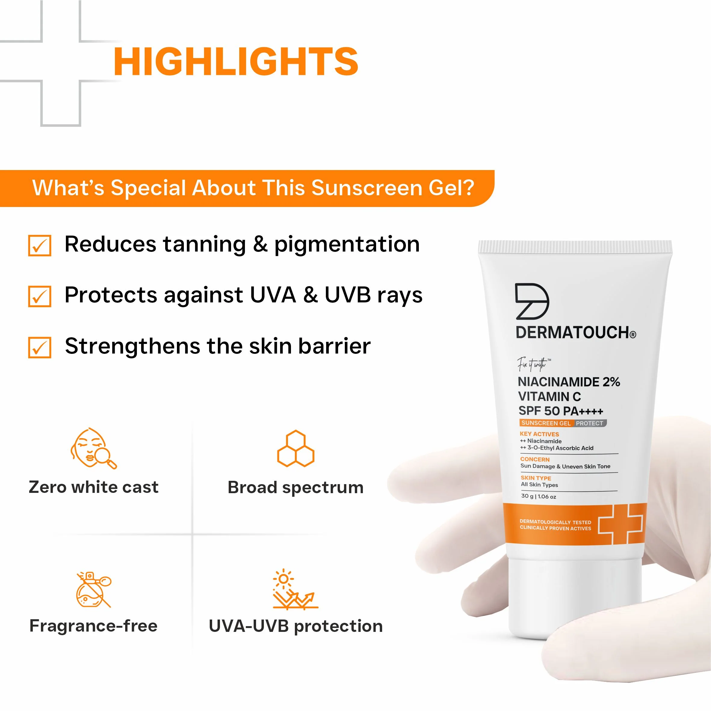 Niacinamide 2% Vitamin C SPF 50 Pa++++ Sunscreen Gel - Image 6